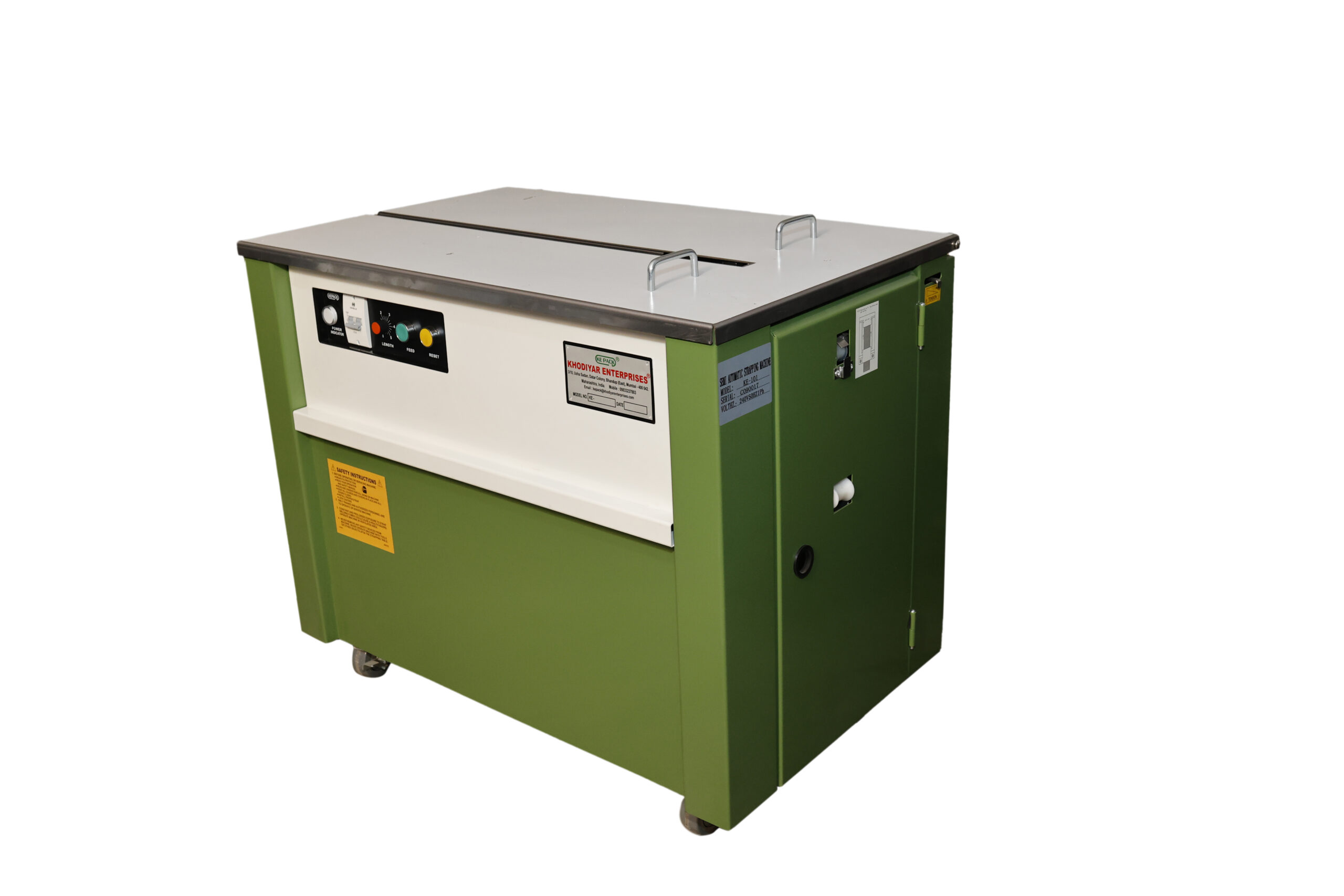 KE-101 heavy duty semi automatic carton strapping machine for industrial packaging